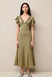Live A Line Ruffled Long Wedding Guest Dress