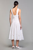 White A Line Midi Wedding Guest Dress
