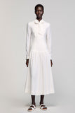 Ivory A Line Ruffled Wedding Guest Dress with Sleeves