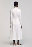 Ivory A Line Ruffled Wedding Guest Dress with Sleeves