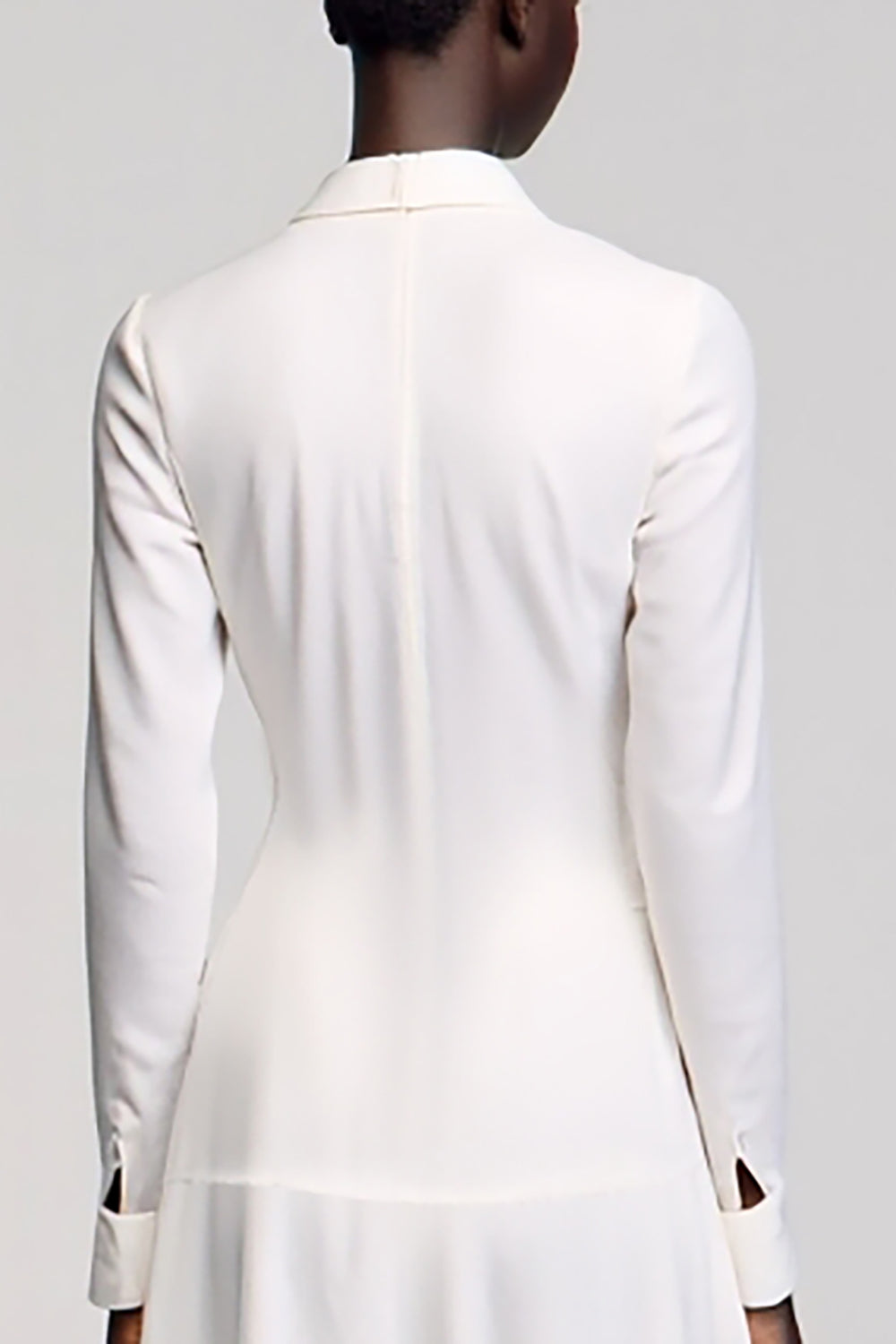 Ivory A Line Ruffled Wedding Guest Dress with Sleeves