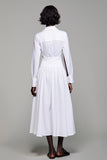 Lapel A Line White Long Wedding Guest Dress With Bow