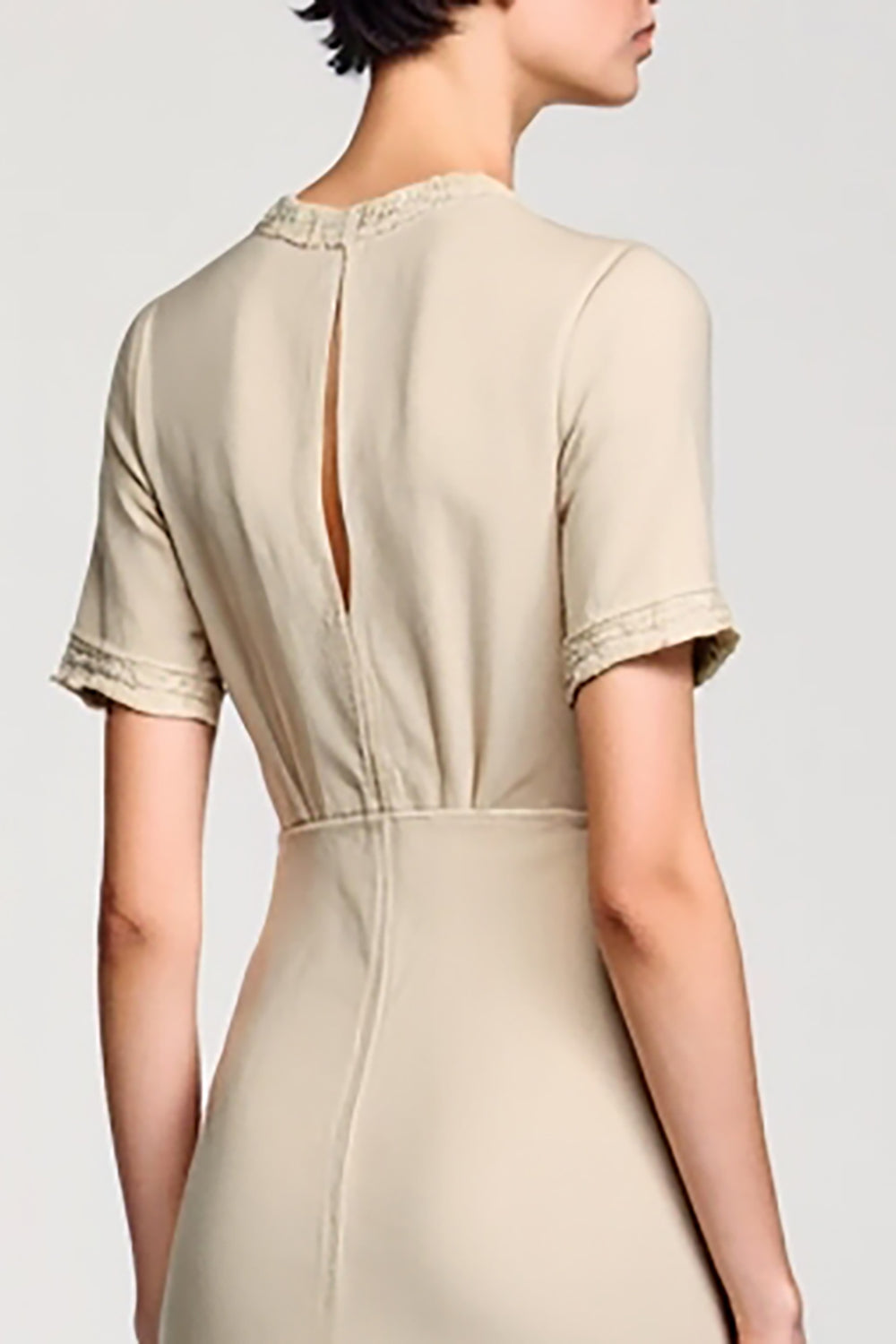 Simple Apricot Sheath Two Piece Wedding Guest Dress