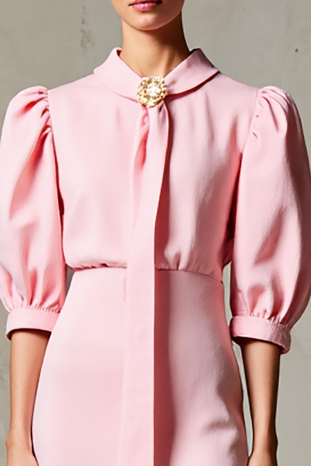 Pink A Line Half Sleeve Wedding Guest Dress With Sash