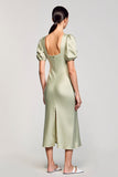 Cowl Neck A Line Satin Wedding Guest Dress