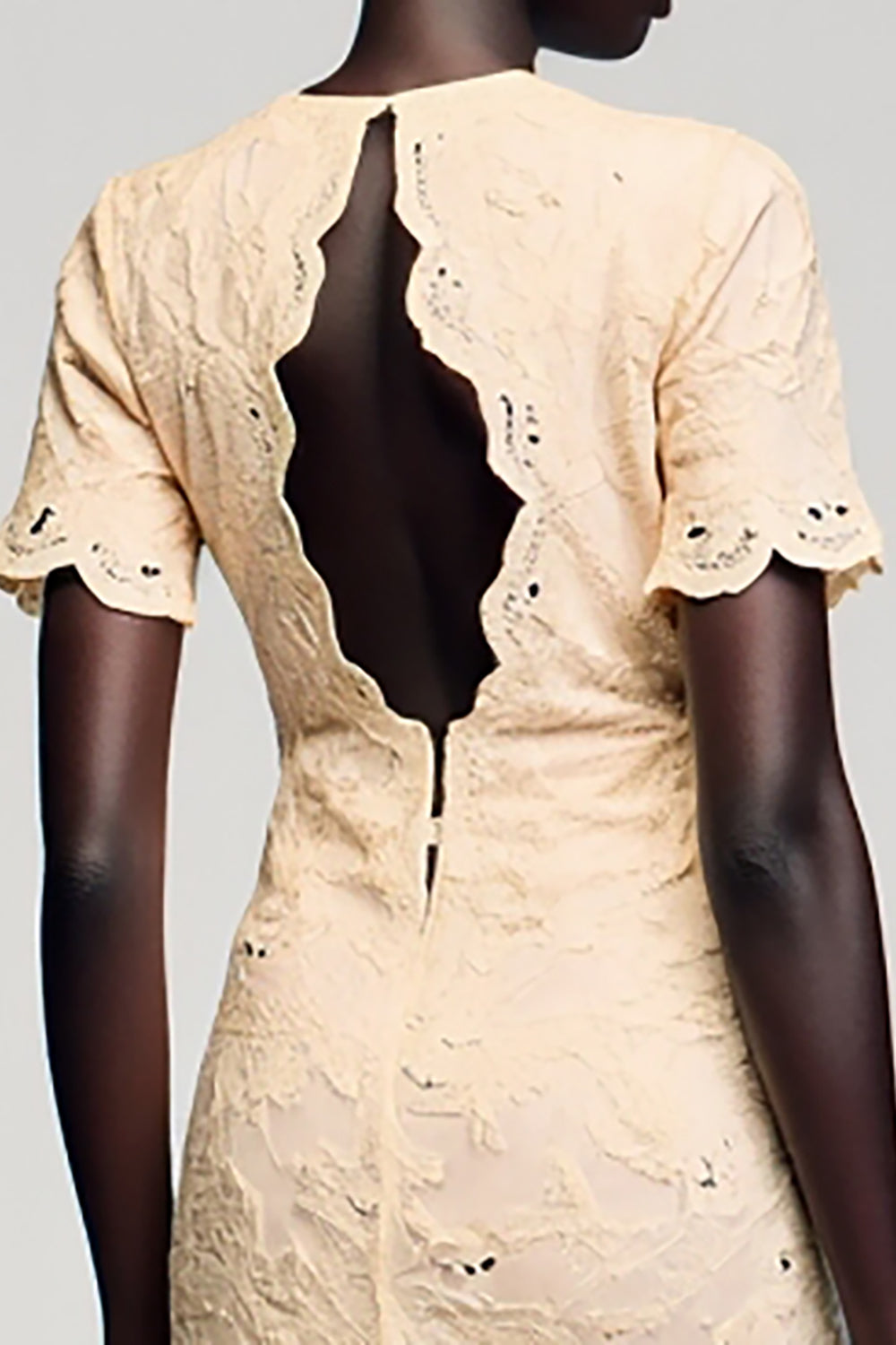 Lace Sheath Apricot Wedding Guest Dress