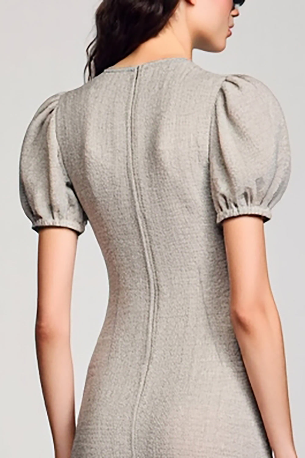 Jersey V Neck Grey Wedding Guest Dress