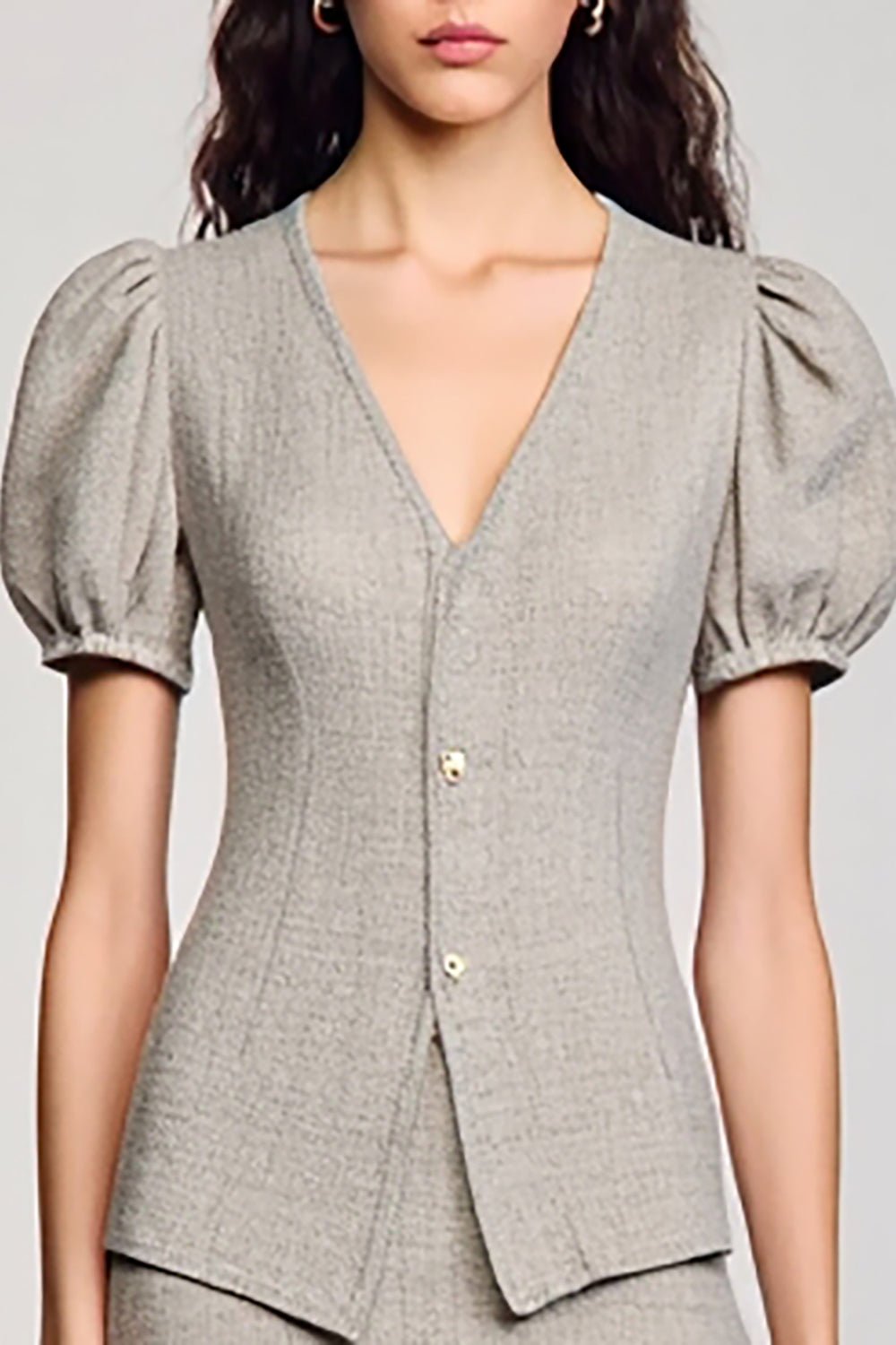 Jersey V Neck Grey Wedding Guest Dress