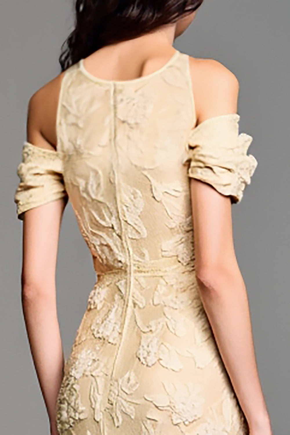 Jacquard Yellow Off the Shoulder A Line Wedding Guest Dress