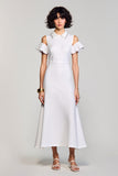 Off the Shoulder Cotton White A Line Wedding Guest Dress
