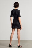 Black Jersey Round Neck Sheath Wedding Guest Dress