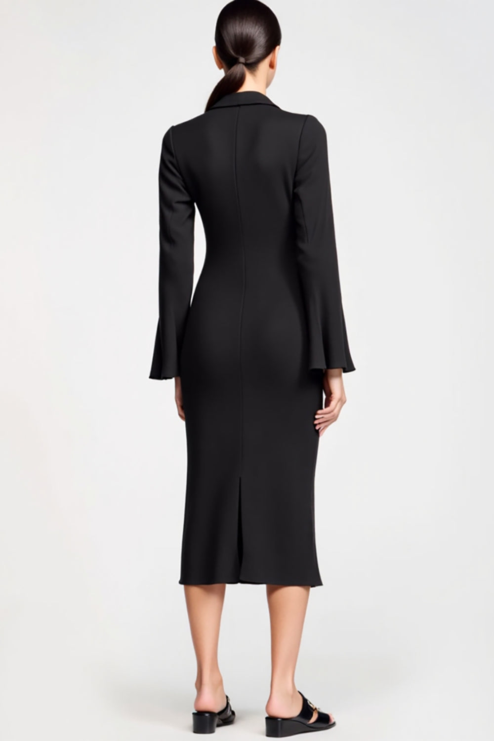 Lace Chiffon Black Sheah Wedding Guest Dress