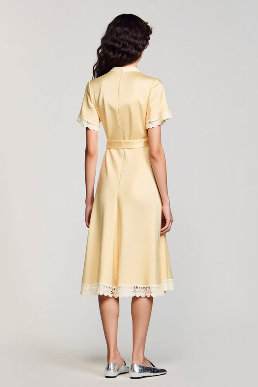 Satin Apricot A Line Wedding Guest Dress