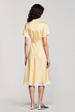 Satin Apricot A Line Wedding Guest Dress