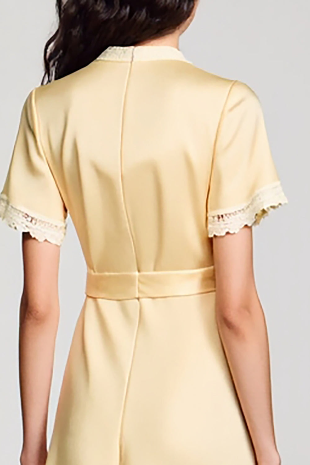 Satin Apricot A Line Wedding Guest Dress