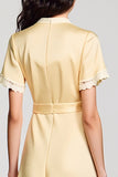 Satin Apricot A Line Wedding Guest Dress