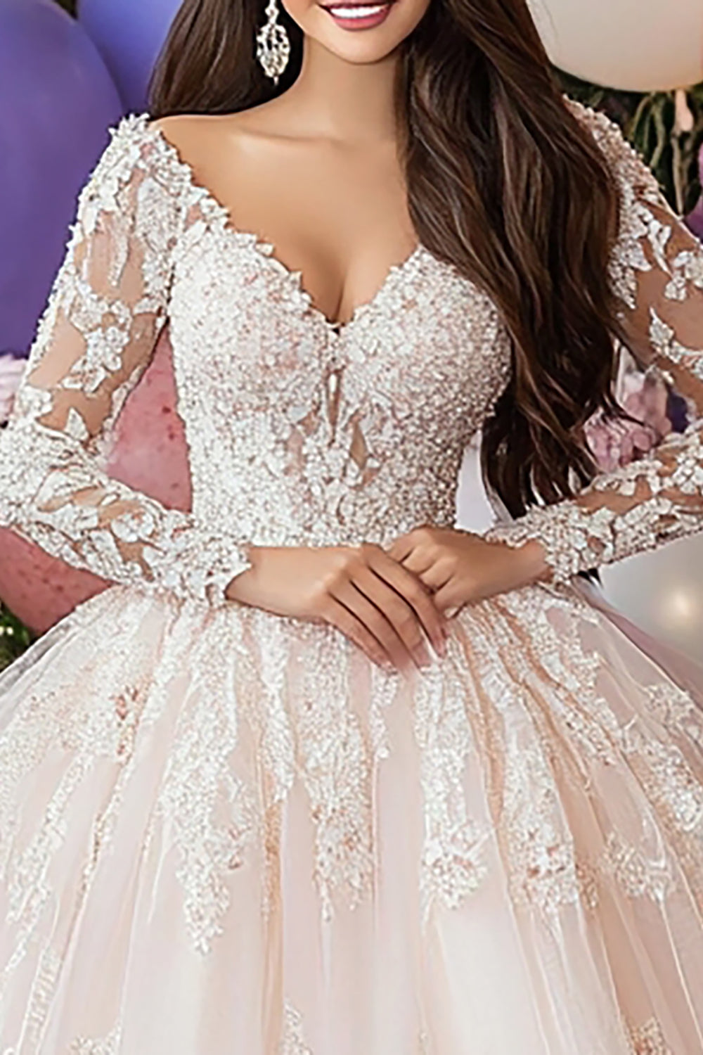 Champagne Ball Gown Off The Shoulder Appliqued Quinceanera Dress