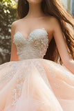Ball Gown Strapless Champagne Ruffled Quinceanera Dress