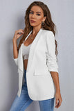 White Shawl Lapel Casual Women's Blazer