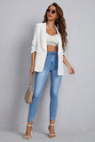 White Shawl Lapel Casual Women's Blazer