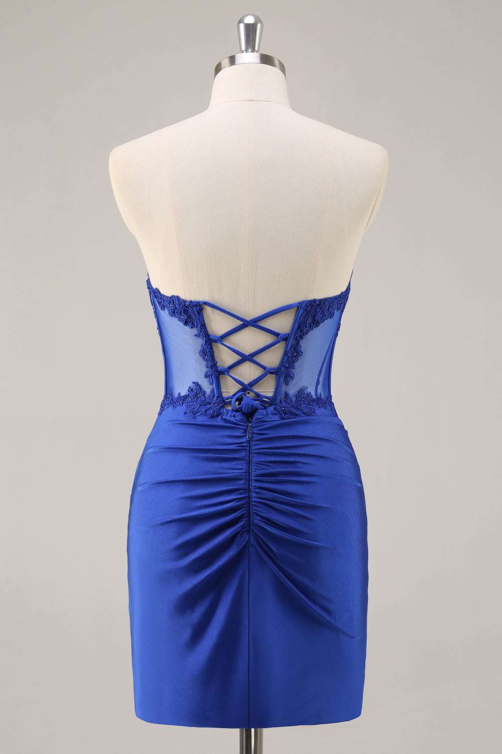 Pink Strapless Corset Beaded Short Tight Homecoming Dress