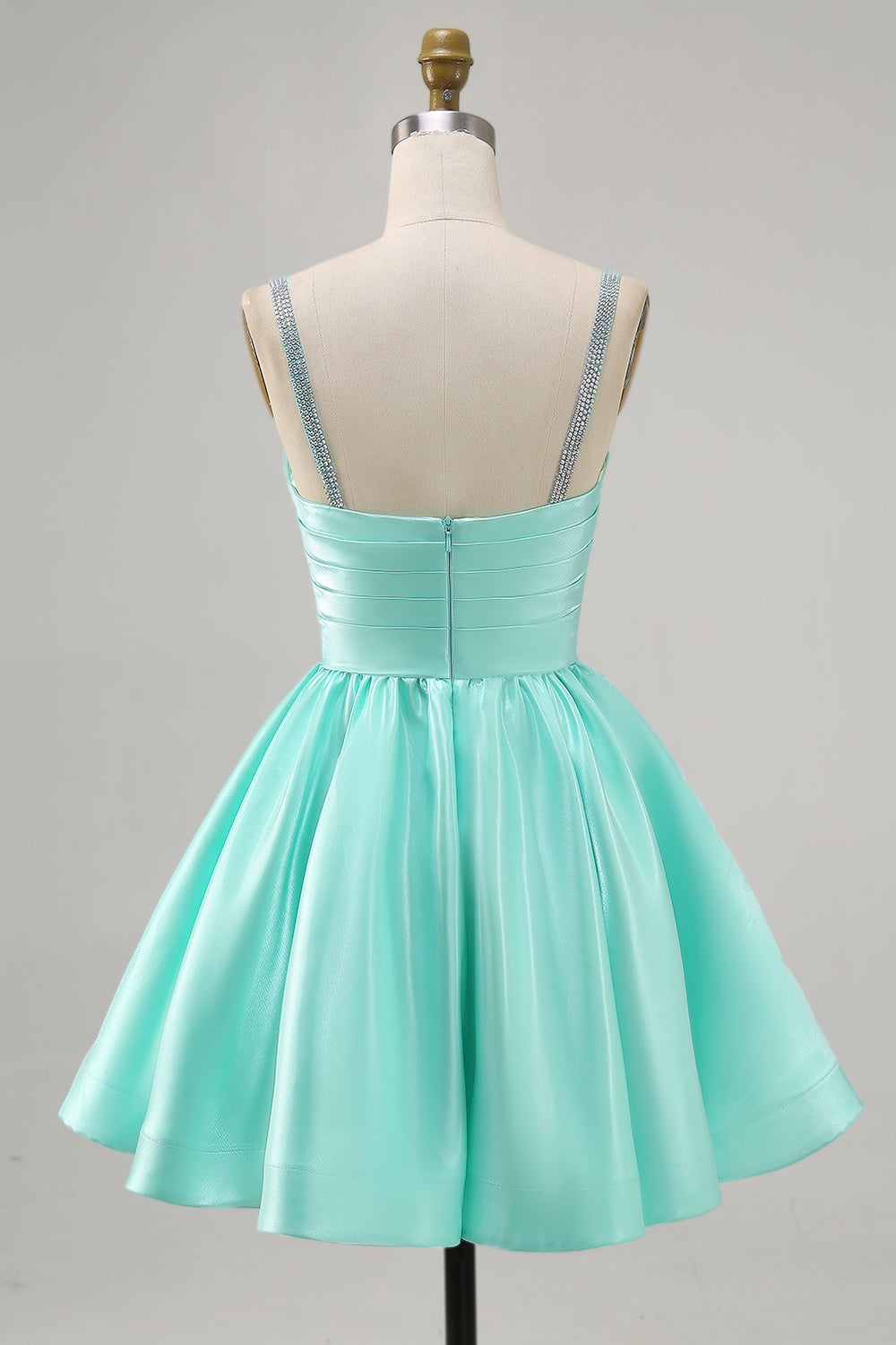 Fuchsia Satin A Line Short Homecoming Dress with Beading