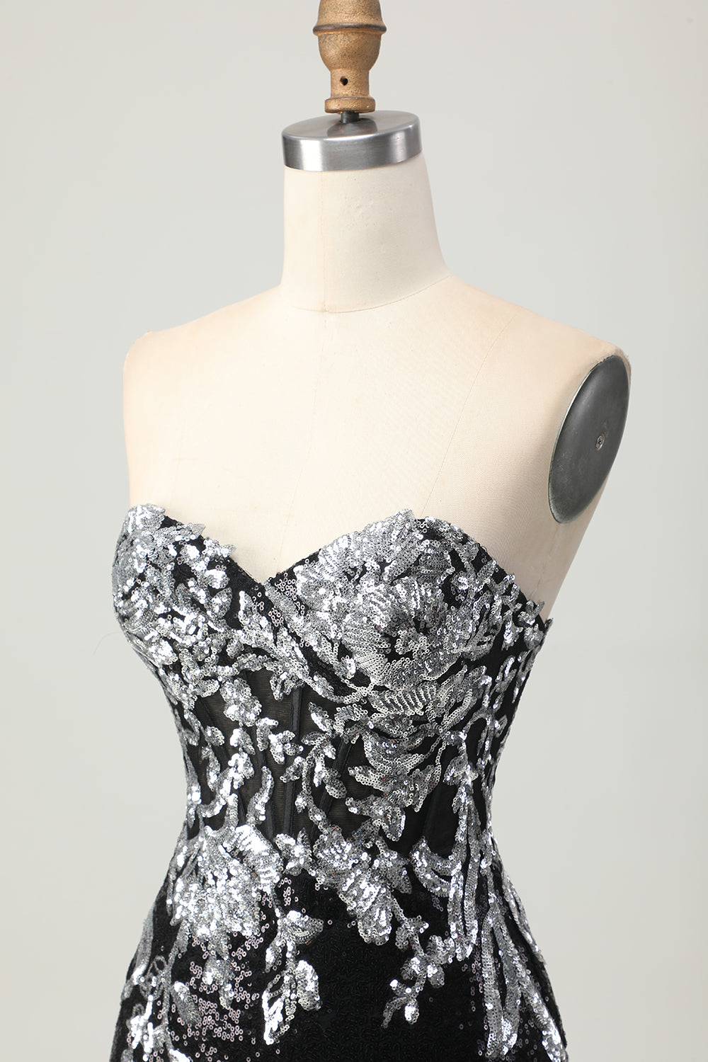 Sparkly Black Silver Bodycon Sequins Mini Homecoming Dress