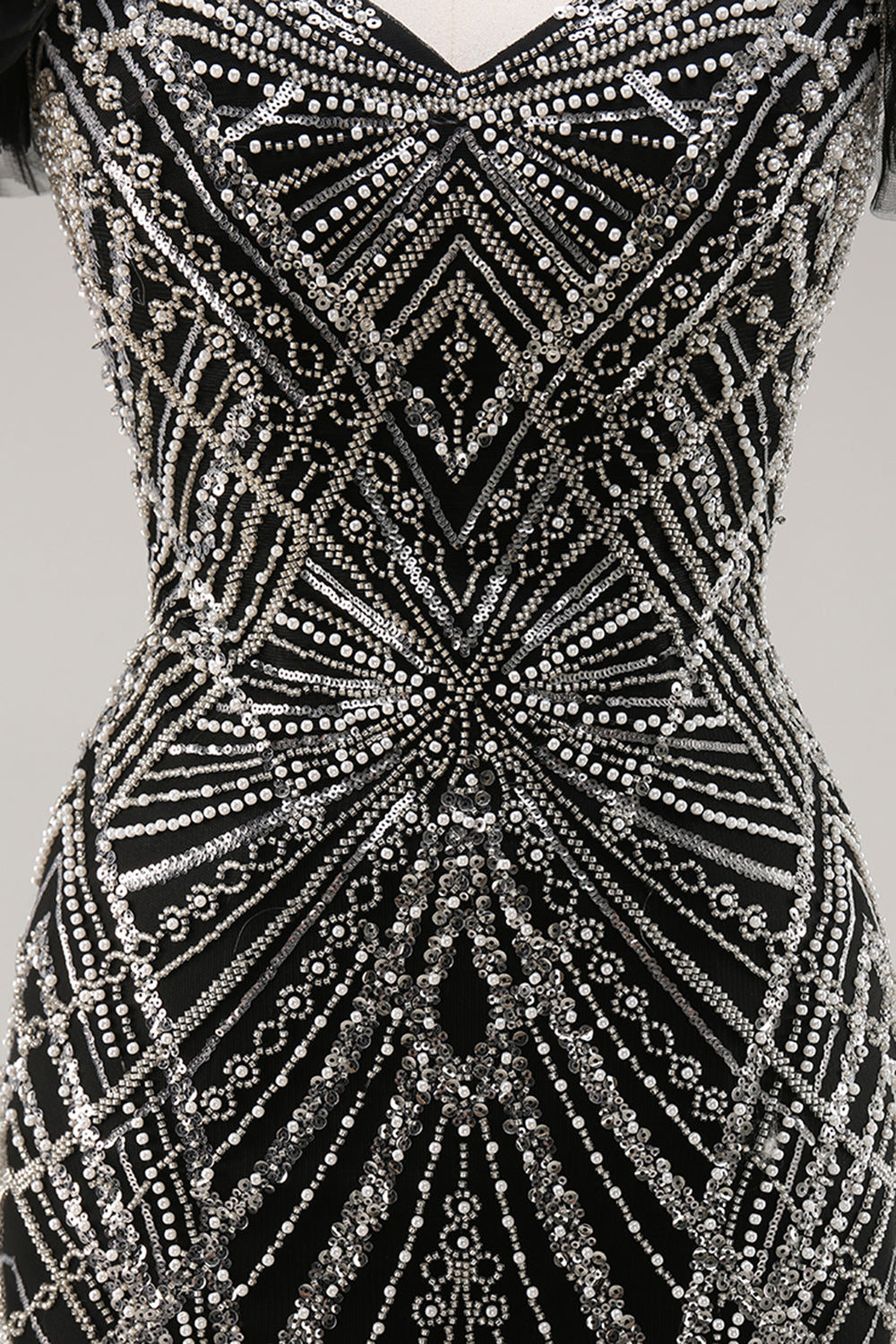 Off the Shoulder Beaded Mermaid Black Prom Dress