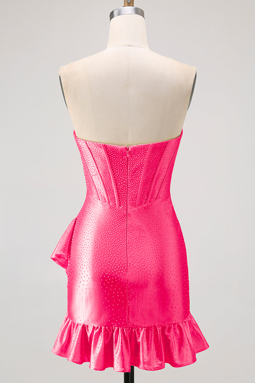 Yellow Bodycon Strapless Corset Beaded Short Homecoming Dress with Ruffles