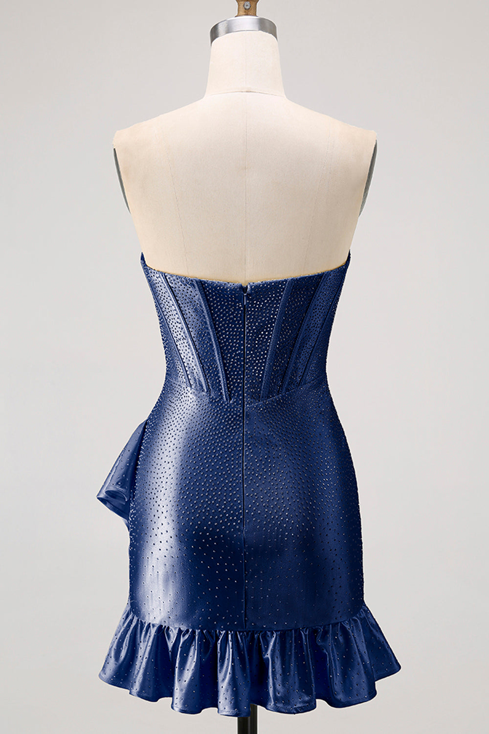 Yellow Bodycon Strapless Corset Beaded Short Homecoming Dress with Ruffles