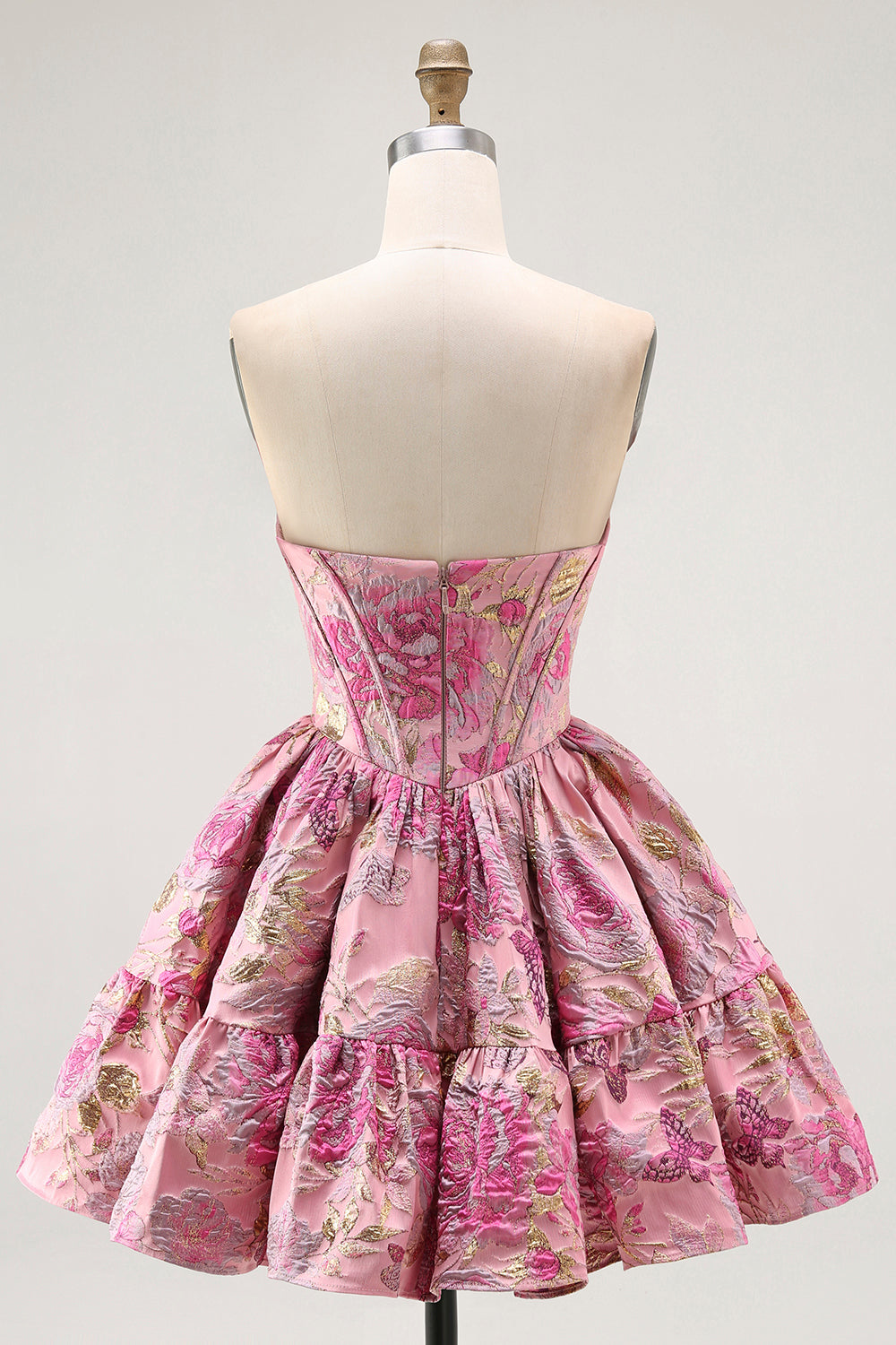 Off The Shoulder Printed A-Line Corset Homecoming Dress