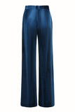 2-Piece Peacock Blue Velvet Notched Lapel Women's Suits