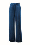 2-Piece Peacock Blue Velvet Notched Lapel Women's Suits
