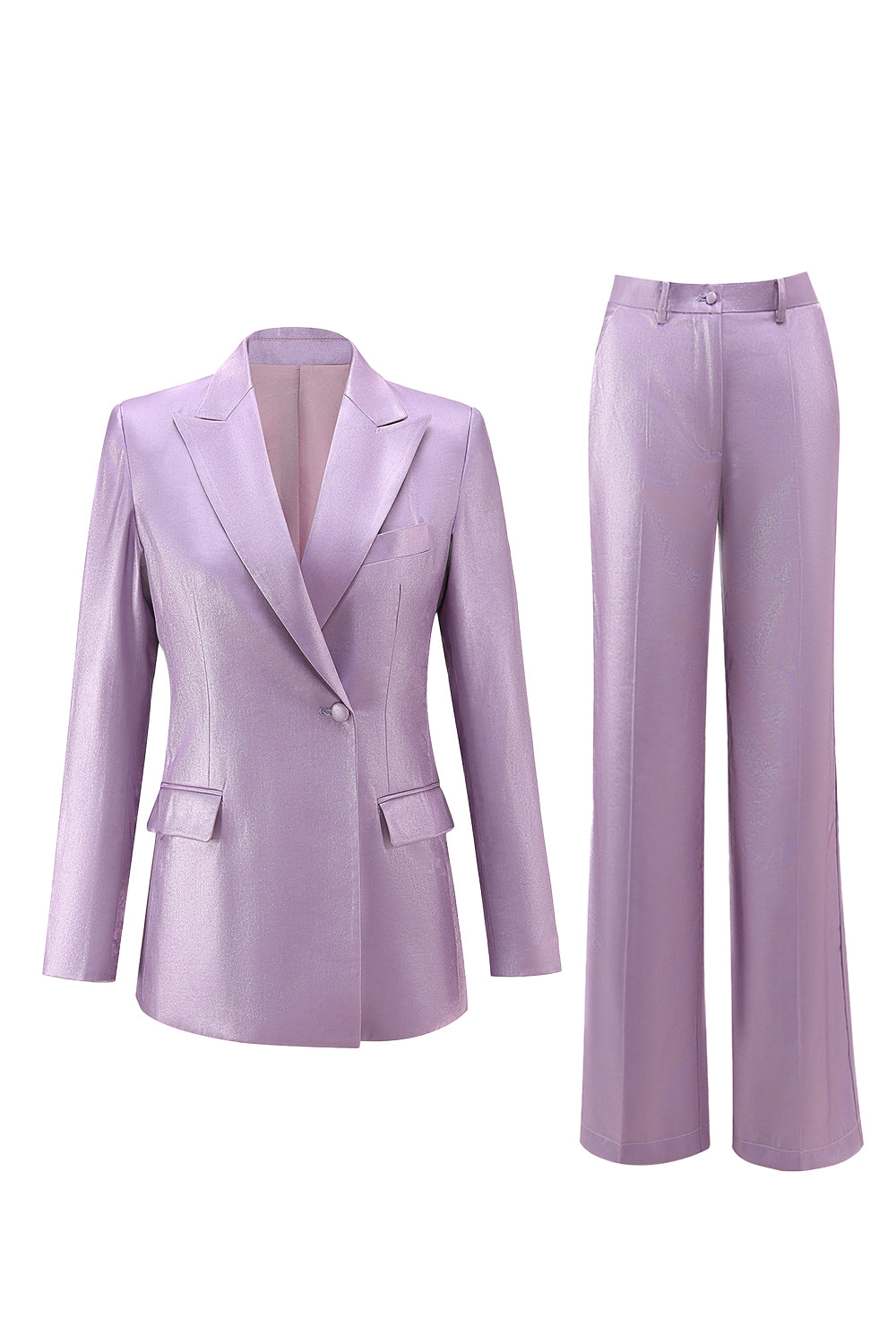 Purple Peak Lapel One Button 2-piece Women Suits
