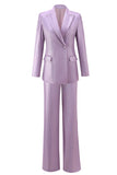 Purple Peak Lapel One Button 2-piece Women Suits