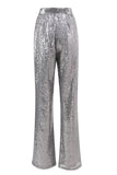 Silver Notched Lapel Sequins 2-piece Women Suits