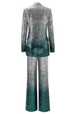 Sparkly Silver Sequins 2-piece Women Suits