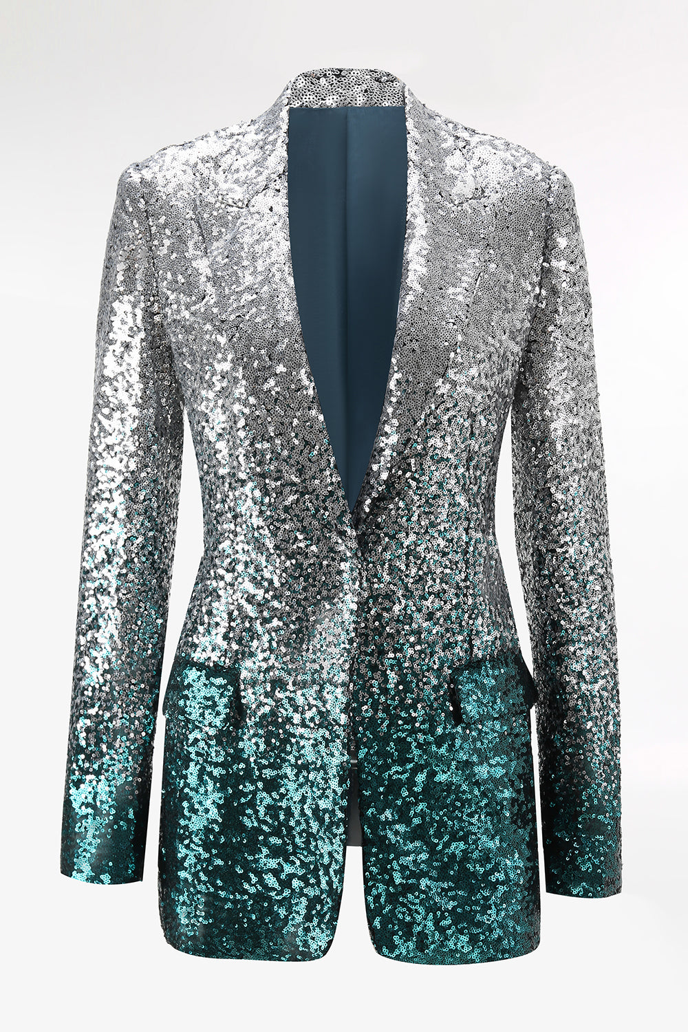 Sparkly Silver Sequins 2-piece Women Suits