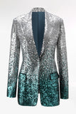 Sparkly Silver Sequins 2-piece Women Suits
