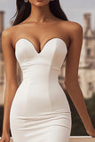Ivory Sweetheart Neck Mermaid Engagement Dress