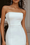 Ivory Strapless Asymmetrical Formal Dress