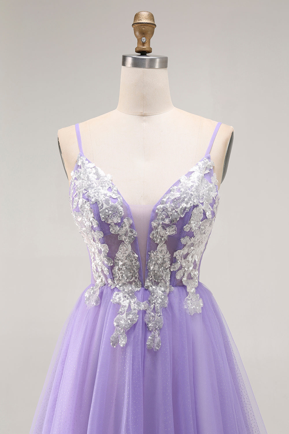 Purple A Line Appliqued Corset Long Prom Dress with Lace Up Back