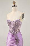 Grey Green Bodycon Strapless Homecoming Dress with Sequins