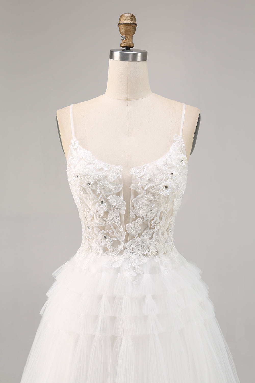 White Tulle A-Line Short Homecoming Dress with Appliques