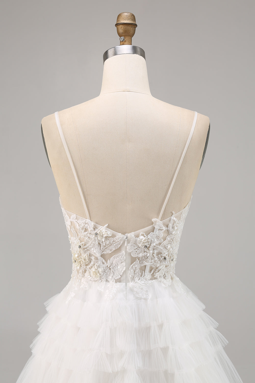 White Tulle A-Line Short Homecoming Dress with Appliques