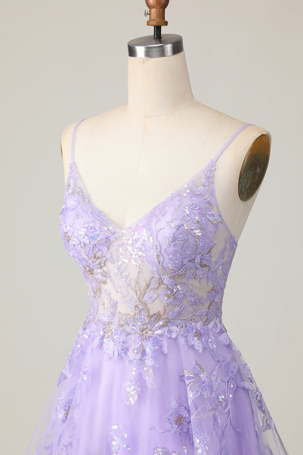 Sparkly Purple A Line Tulle Homecoming Dress with Appliques