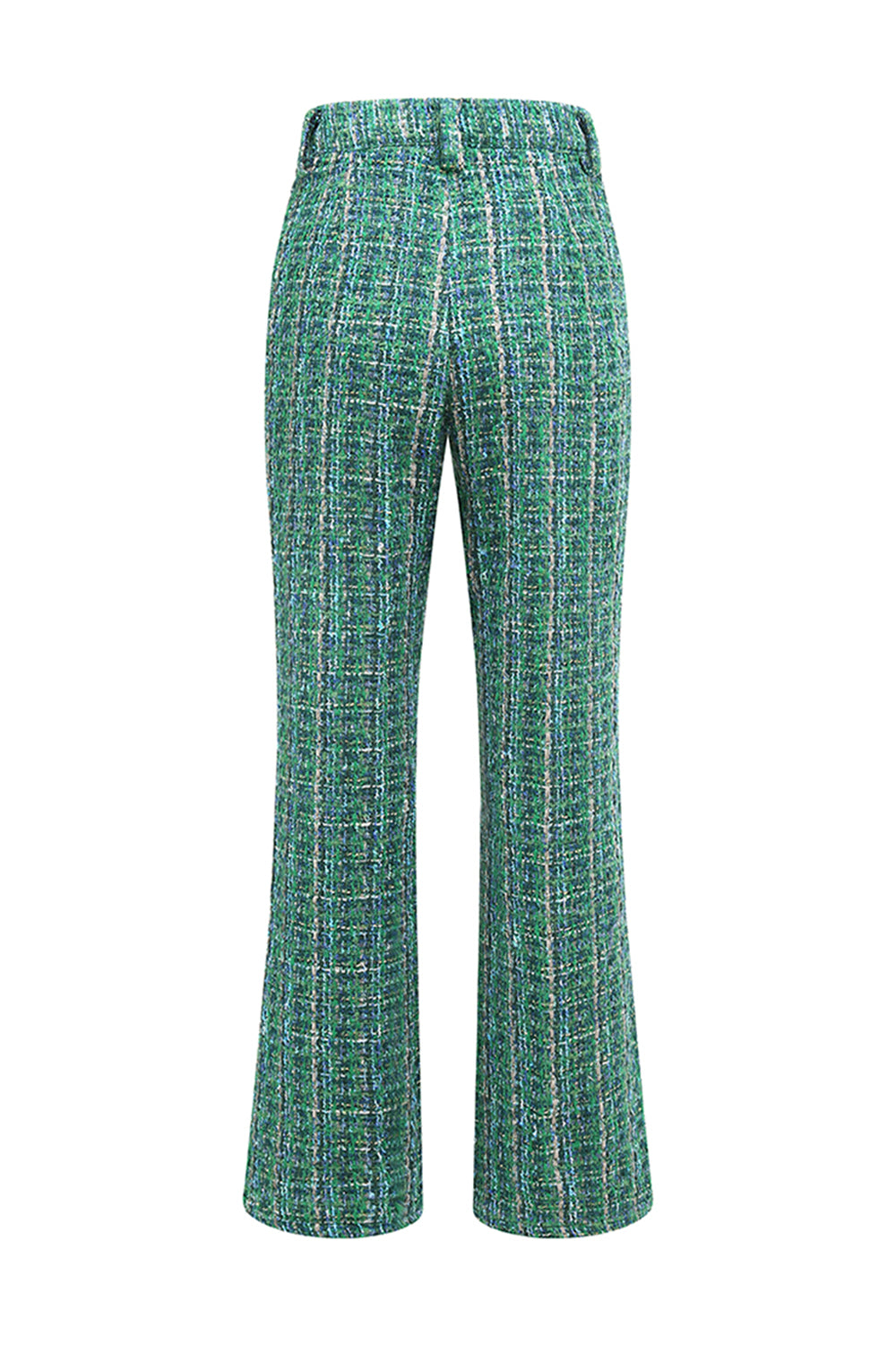 Dark Green Tweed 2 Piece Women's Suit with Pockets