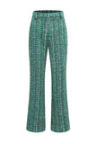 Dark Green Tweed 2 Piece Women's Suit with Pockets