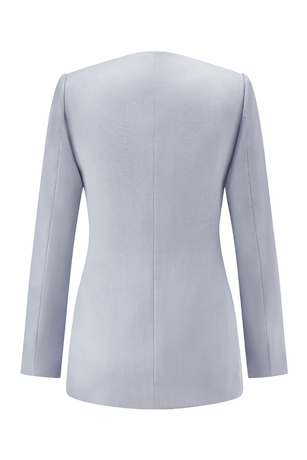 Grey Blue One 2-Piece Button Women Suits with Lace