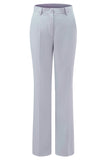 Grey Blue One 2-Piece Button Women Suits with Lace